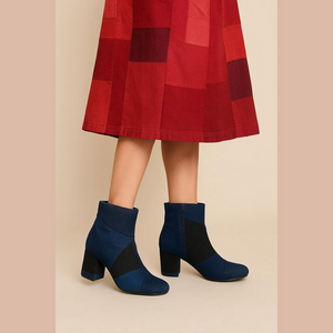 Seven Dials Women's Size 8.5 Denim Patchwork Ankle Boots